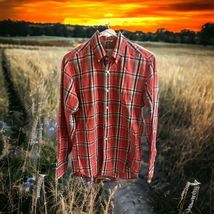 J.Crew Men’s XS Long Sleeve Button Down Red Blue Plaid Tailored Fit Shirt - $17.81