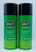 Brut Classic ANTIPERSPIRANT &amp; DEODORANT 24HR Protection Spray 6oz, 2 pack - £21.97 GBP