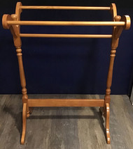 Vintage Standing Wood Quilt Blanket Towel Bedspread Display Rack 38” Tall - $156.80