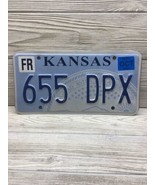 2014 Kansas License Plate State Seal Aug 2015 FR 655 DPX Blue White Fast... - $7.91