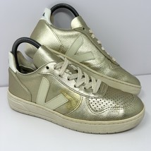Veja Womens V-10 Fashion Sneaker Sz 6 Gold Leather Low Top Casual Shoe F... - €21,20 EUR
