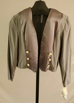 NWT Wild Rose Gray Jacket with Rose Accents Misses Size 8 Petite - £19.59 GBP