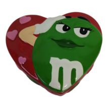 Vintage 2003 Galerie &#39;green M&amp;M&#39; Heart Valentines Day Ceramic Candy Dish :-) - £14.35 GBP
