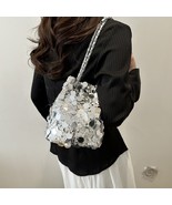 Lady Handbag Chain Tote Bag Women Shiny Bucket Bag Multi Sequins Shoulde... - $20.99