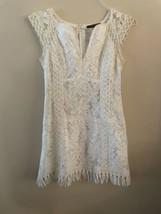 Nanette Lepore Island Rhythm White Fringed Bottom Lined Dress Size 0 - £24.64 GBP