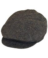 Harris Tweed Newsboy Cap 7 3/4 Brown Herringbone Wool John Helmer Scotland - $59.99
