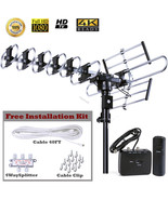 HDTV 4K Outdoor Amplified 360° Rotation Antenna HD TV UHF VHF FM 200 Miles - $94.06 CAD