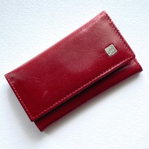 Basile Italian Burgundy Leather Fabric Lined Key Keeper Card Holder 4&quot; - $23.95