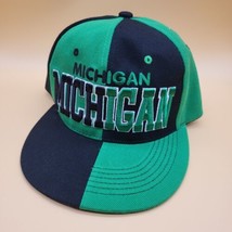 Michigan Hat Snapback Cap Icon Green Black Color Block - £8.58 GBP