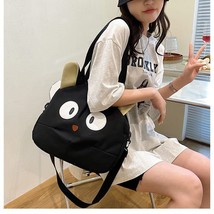 Women Cute Cat Canvas Bag Female New Cartoon Shoulder Bags Student Large Messeng - £28.45 GBP