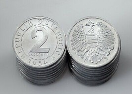 1954 Austria 2 Groschen Coin Lot (20 coins) All in BU Condition! KM# 2876 - $31.19