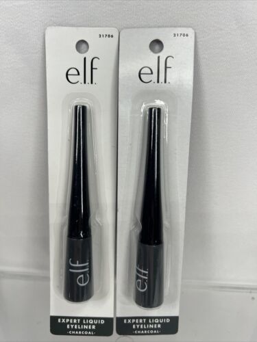 Primary image for (2) e.l.f. Charcoal Expert Liquid Eyeliner Extra-Fine Brush Tip COMBINE SHIPPING