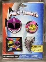 Power Rangers Accessory Set Pink Ranger  - 2 Sticker Patches, 1 Button a... - $9.49
