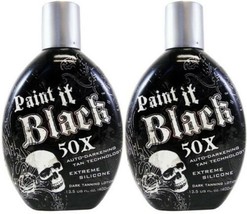 2 Millennium PAINT IT BLACK 50X Dark Bronzer Indoor Outdoor Tanning LotionEBA... - £35.93 GBP