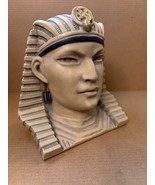 Vintage Egyptian King Tut Tutankhamun Bust Statue Figure Pharaoh 7&quot; Tall . - $24.75