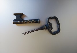 Antique Brass Verdigris Brass wine opener Corkscrew key With Bottle Opener - $39.00