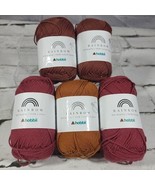 Hobbii Rainbow Yarn Lot of 5 Skeins Brown Rust Orange Cotton New  - £18.50 GBP