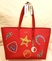 Versace Made in Italy 100% Leather Handbag/Shoulder Bag Red with Versace Logo - £276.81 GBP