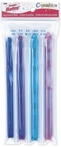 Susan Bates Crystalites Acrylic Crochet Hook Set-Sizes L11 To P16 - £18.58 GBP