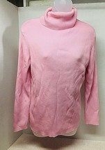 Orvis Women&#39;s L Pull Over Cowl Neck Knit Sweater Soft Baby Pink 100% Cotton - £14.61 GBP
