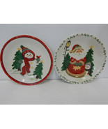 HOLIDAY HOME STUDIO 33 SANTA SNOWMAN DECORATIVE SALAD PLATES - $462.38 MXN