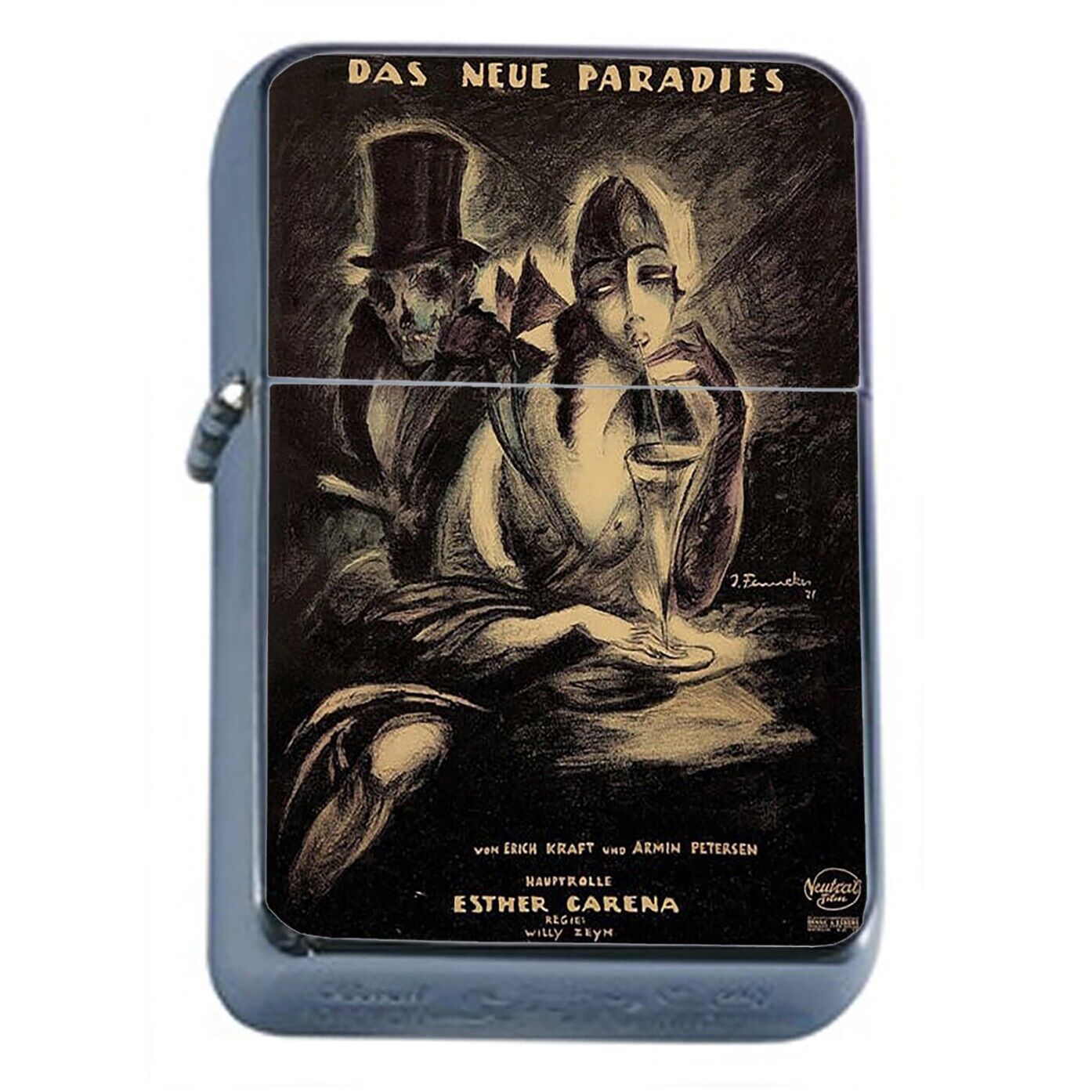 Vintage Expressionist Cinema Film Poster 5 Flip Top Oil Lighter Windproof