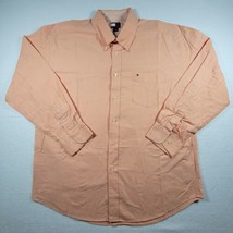 Tommy Hilfiger Shirt Mens XL Orange Solid Casual Button Up Long Sleeve - £14.93 GBP