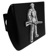 WEST VIRGINIA MOUNTAINEER EMBLEM ON BLACK USA MADE TRAILER HITCH COVER - £59.77 GBP