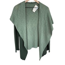 Blue Life two faced dark green envy open draped fortune hooded cardigan medium - £27.52 GBP
