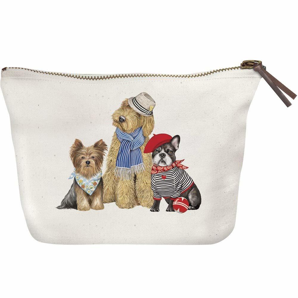 Cute Furry Friends Canvas Travel Makeup Pencil Pouch (Yorkie Doodle Fren... - $19.99