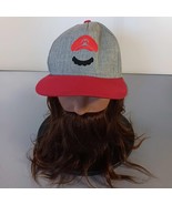 Super Mario Mustache Hat Gray Red Snapback 2018 Toadstool Liner Ages 14+ - $24.32 CAD