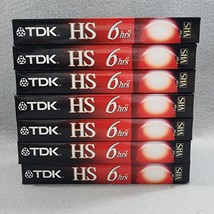 TDK Premium Quality HS 6 Hrs T-120 Video Tapes Blank - 7 Pack - Factory Sealed - £17.57 GBP