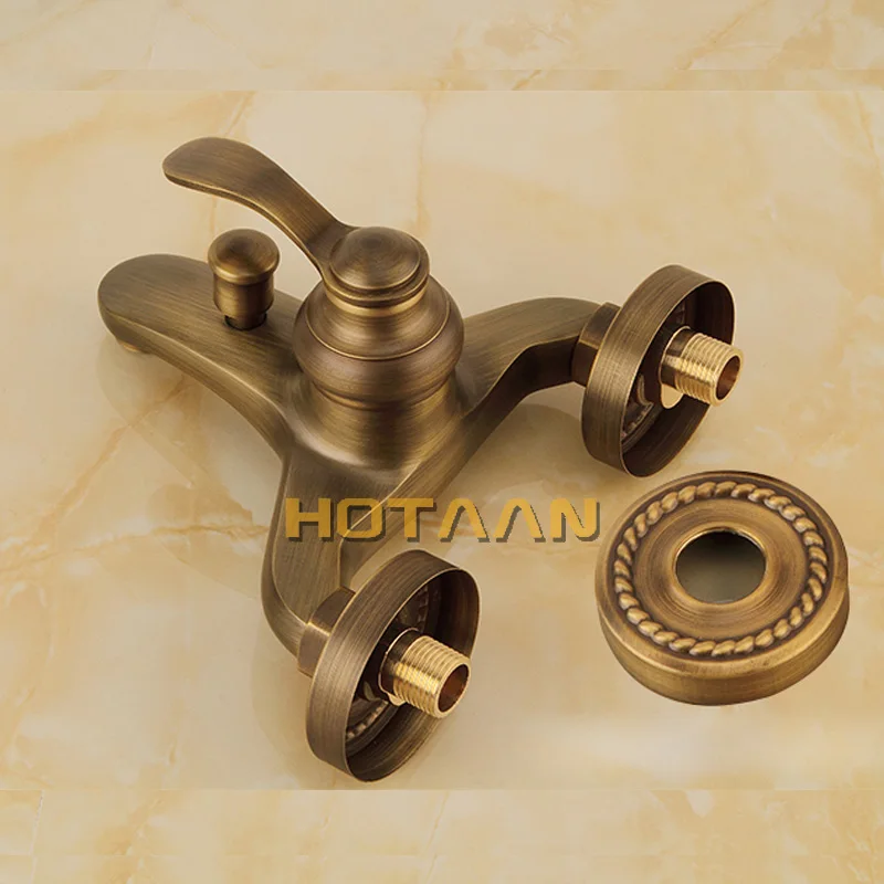 House Home Bathroom Bath Wall Mounted Hand Held Antique BrA Shower Head Kit Show - £52.21 GBP