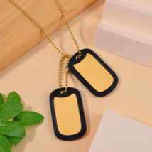 Bar Pendant Necklace 24-26 Inches in ION Plated YG Stainless Steel #JN-1201 - $358.05 MXN