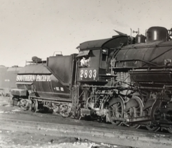 Southern Pacific Railroad SP #2833 2-8-0 Locomotive Train B&amp;W Photo Roseville CA - $12.19