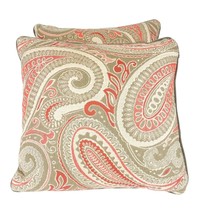 Decorative Sunbrella Outdoor Square Paisley Throw Pillow Set of 2 Pack - £26.78 GBP