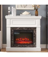 White Electric Fireplace Mantel, 23&quot; Insert, Remote, Adjustable Flame - $6,367.48 MXN