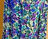 Women’s 24K Floral Button Down Blouse Blues Purple Long Sleeves 26W   SK... - $6.88