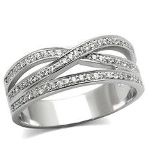 Unique Simulated Diamond Cross Over Band 925 Sterling Silver Wedding Bri... - $131.32