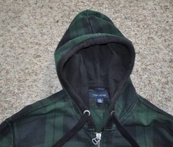 Mens Jacket Tommy Hilfiger Green Plaid Heavy Long Sleeve Zip Up Hooded-sz L - £58.66 GBP