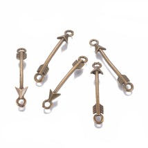 Arrow Connector Charms Antiqued Bronze Archery Pendants 2 Hole Links Jew... - £6.24 GBP