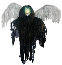 3-Ft Hanging Black Winged Reaper Color Change Light Halloween Prop Decoration - £34.06 GBP