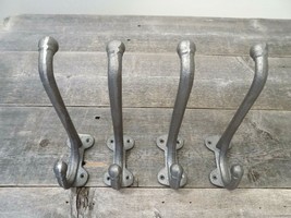 4 Large Harness Hooks Rack Coat Hat Wall Cast Iron Barn Heavy Duty 7 1/2&quot; Long - £20.49 GBP