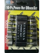 14PC Power Nut Driver Drill Bit Set Socket Bit Adapter metric &amp; SAE Sock... - $13.23 CAD