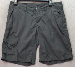 Columbia Cargo Shorts Women&#39;s Size 8 Gray Nylon Omni Snade Sun Protection Logo - £14.46 GBP