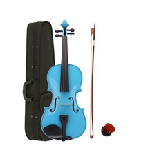 4/4 Acoustic Pure Sound Violin For Beginner Student With Case Bow Rosin Sky Blue - £66.32 GBP