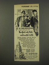 1956 St. Moritz On-The-Park Hotel Ad - In Melbourne they&#39;ll tell you - £13.82 GBP