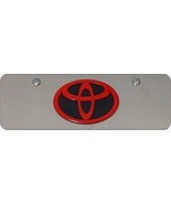 TOYOTA 3D  RED / BLACK LOGO  MINI STAINLESS STEEL VANITY PLATE   4&quot; x 12 &quot; - $41.16 CAD