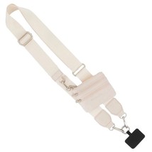 Clip &amp; Go Phone Purse Crossbody Strap Zippered Pouch Cream - $35.64