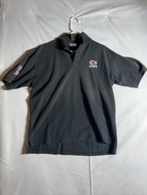 Vintage Y2K Kansas City Chiefs NFL Polo Style Collared Black Pullover Size L - £19.83 GBP